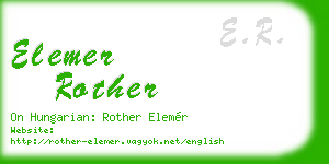 elemer rother business card